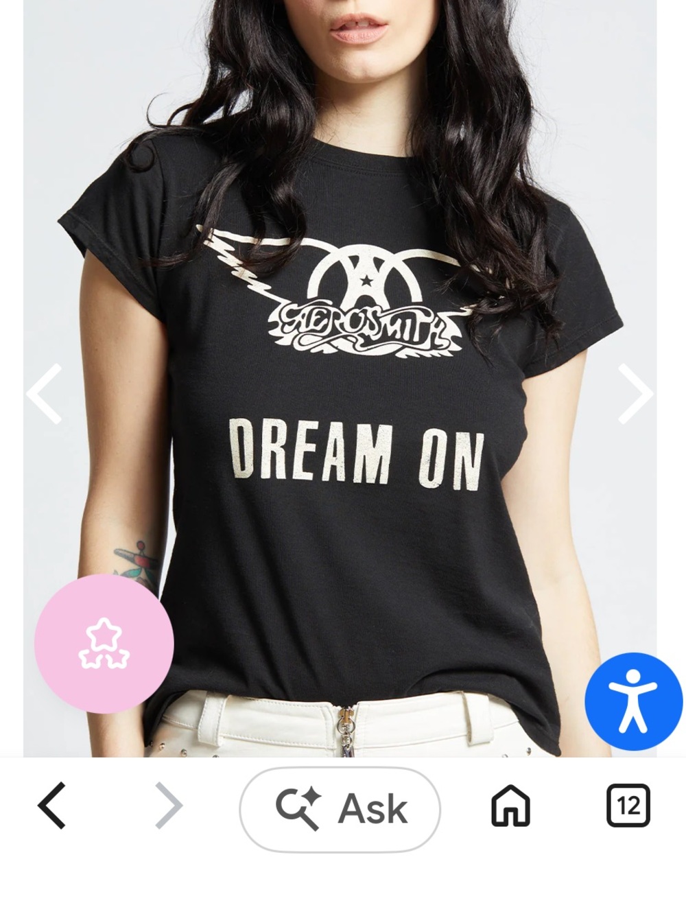 Aerosmith Dream On Recycled Karma graphic tee black size large